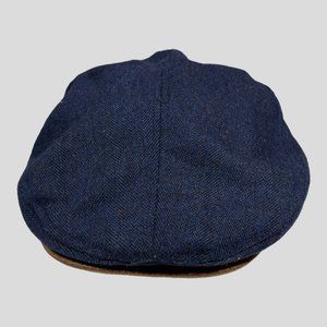 Woolrich Brown Wool Blend Flat Cap Hat Size L/XL Newsboy
